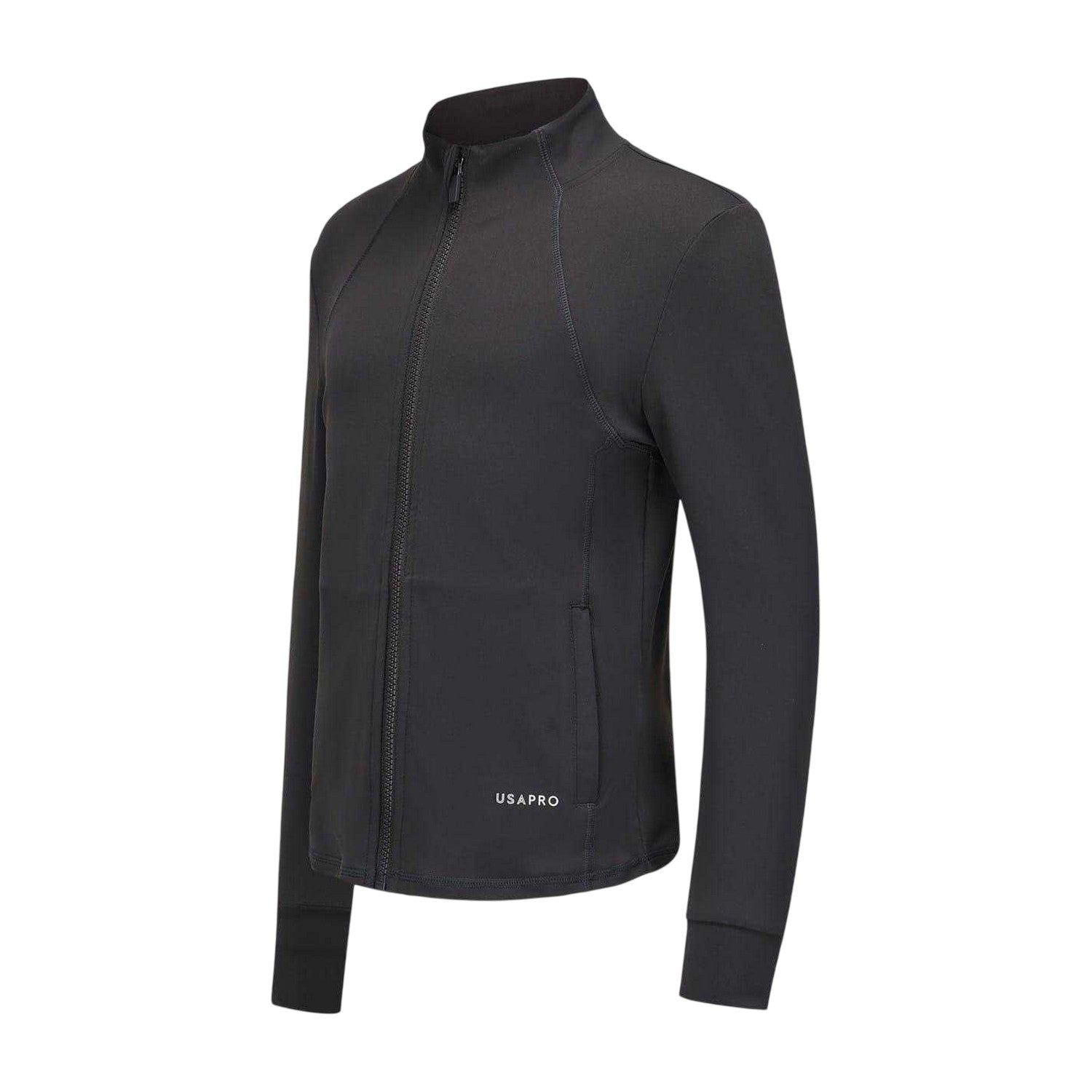 Charcoal - Side - USA Pro Childrens-Kids Athletic Training Jacket