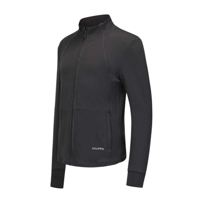 Charcoal - Side - USA Pro Childrens-Kids Athletic Training Jacket