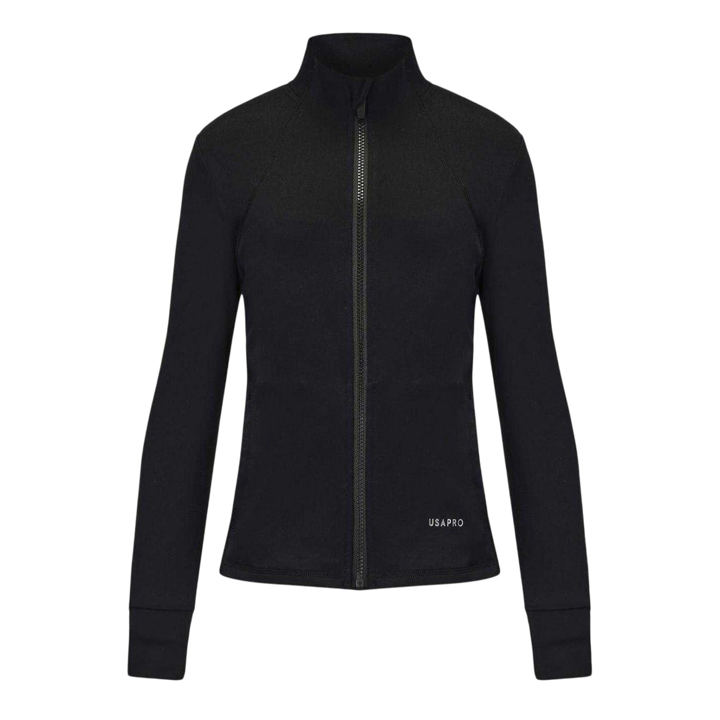 Black - Front - USA Pro Childrens-Kids Athletic Training Jacket