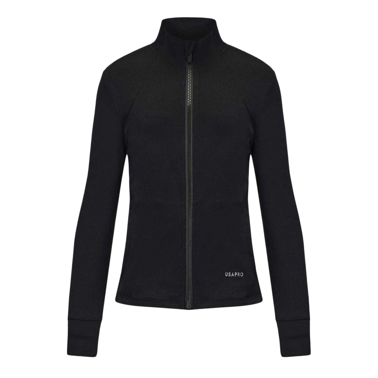 Black - Front - USA Pro Childrens-Kids Athletic Training Jacket