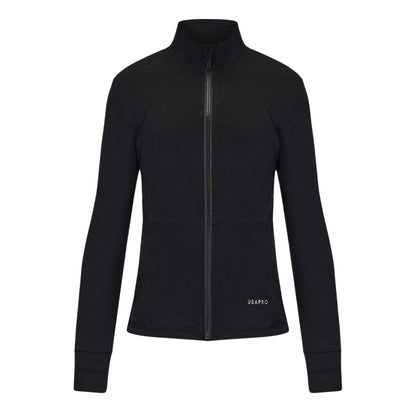 Black - Front - USA Pro Childrens-Kids Athletic Training Jacket