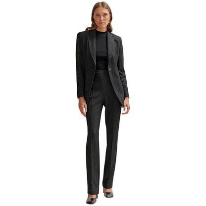 Black - Pack Shot - Boss Womens-Ladies Tubeka Textured Slim Trousers