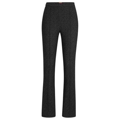 Black - Front - Boss Womens-Ladies Tubeka Textured Slim Trousers