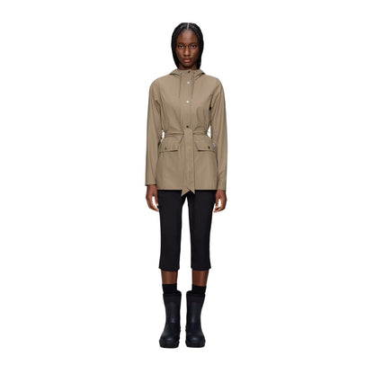 Beige - Lifestyle - Rains Womens-Ladies Curve Waterproof Jacket