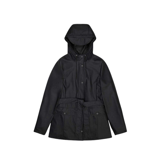 Black - Front - Rains Womens-Ladies Curve Waterproof Jacket