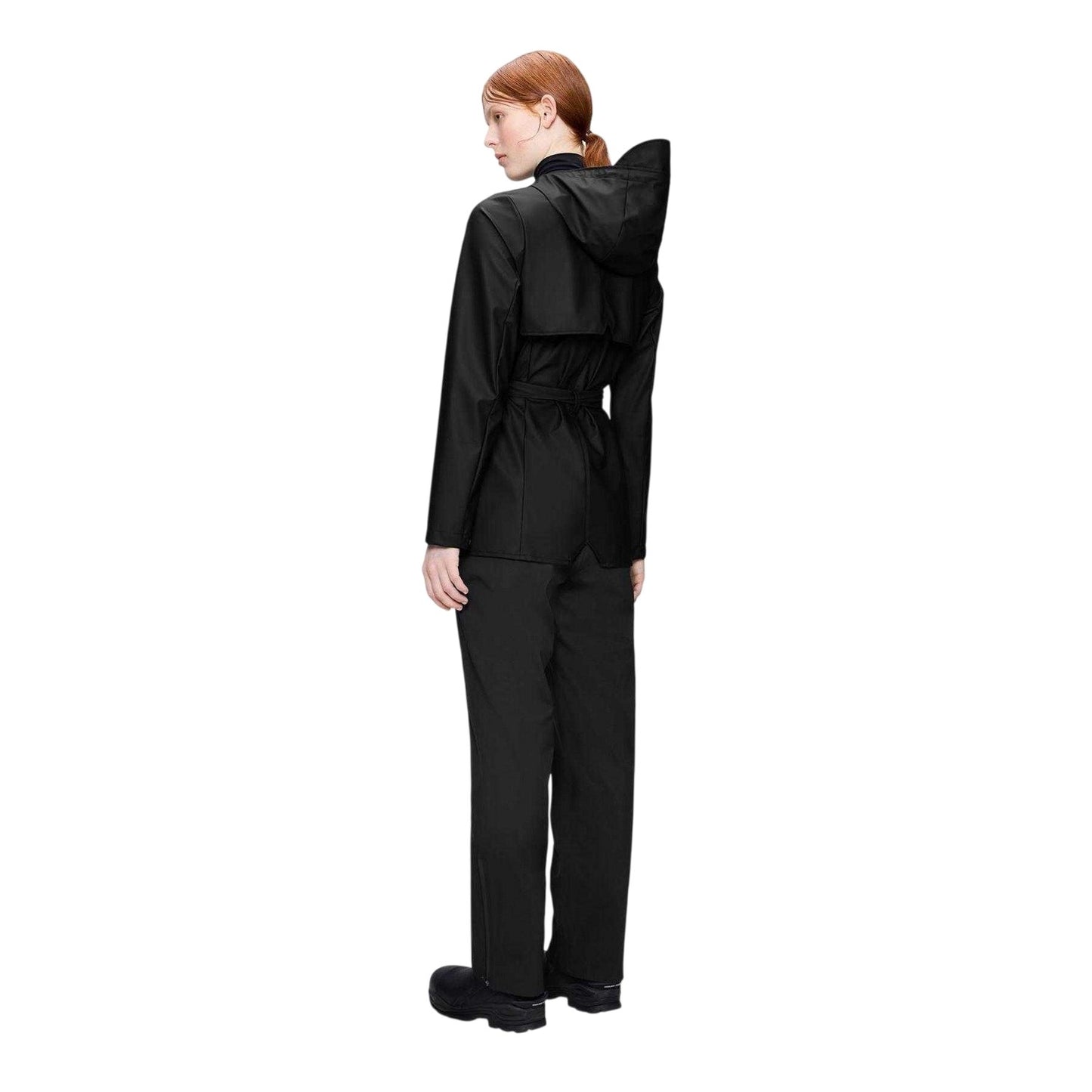 Black - Back - Rains Womens-Ladies Curve Waterproof Jacket