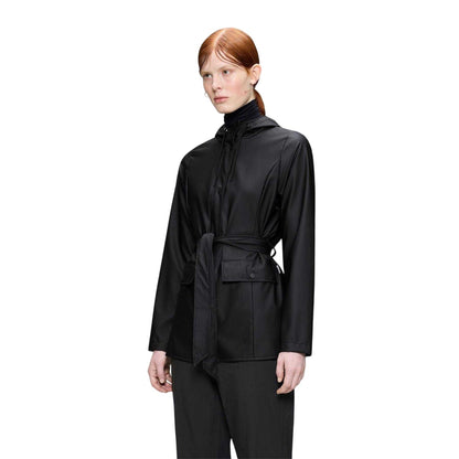 Black - Side - Rains Womens-Ladies Curve Waterproof Jacket