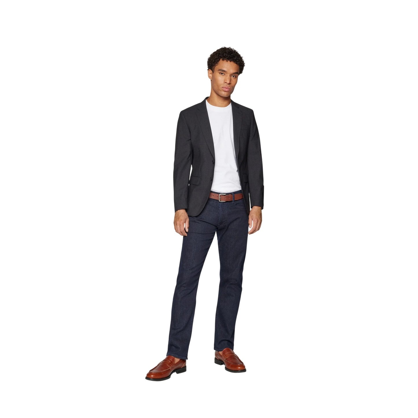 Dark Grey - Lifestyle - Boss Mens Lapel Collar Suit Jacket