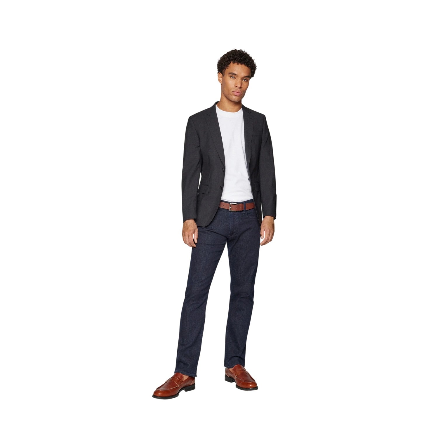 Dark Grey - Lifestyle - Boss Mens Lapel Collar Suit Jacket
