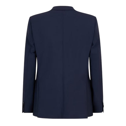 Blue - Back - Boss Mens Lapel Collar Suit Jacket