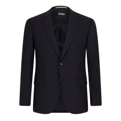 Black - Front - Boss Mens Lapel Collar Suit Jacket