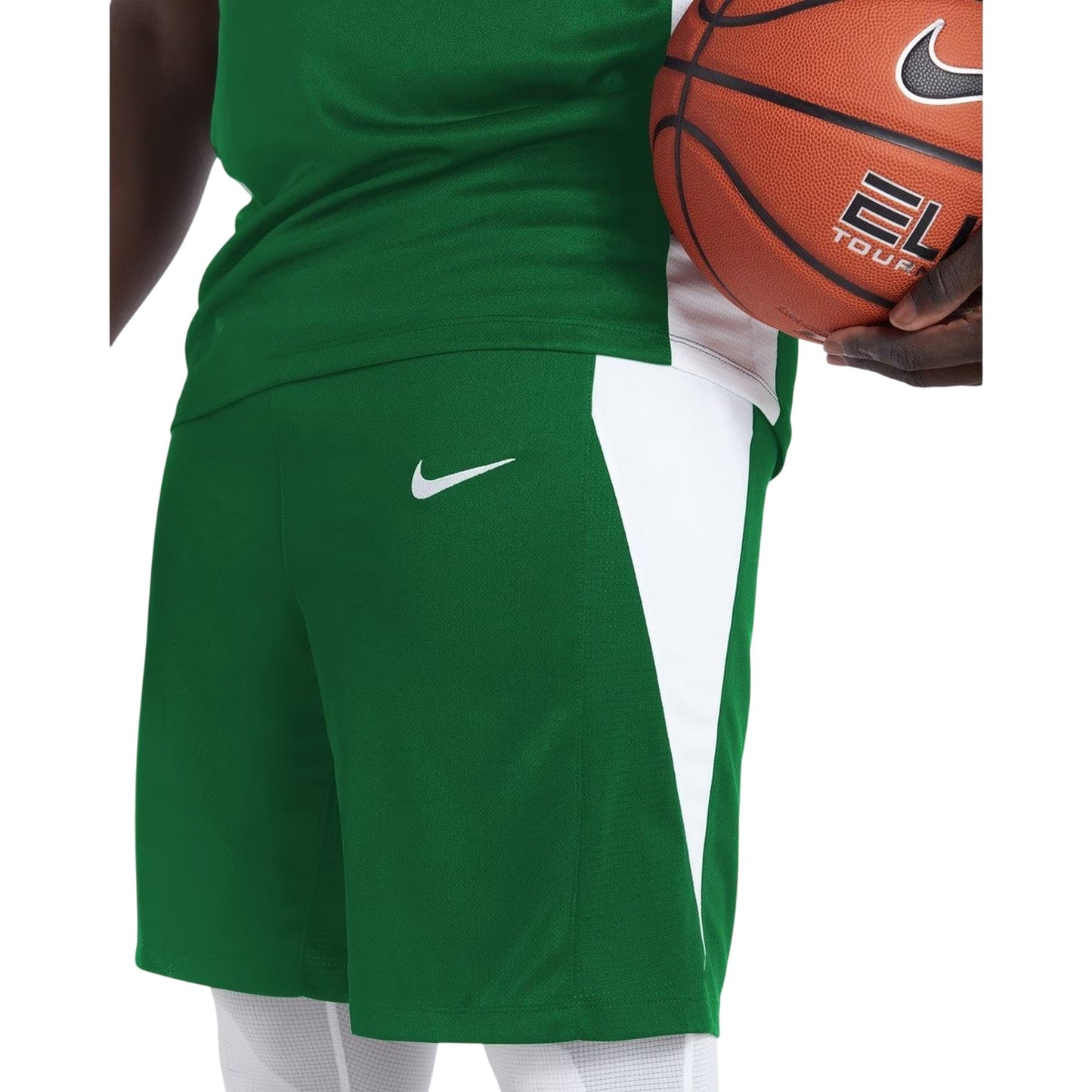 Pine Green-White - Side - Nike Mens Logo Basketball Shorts