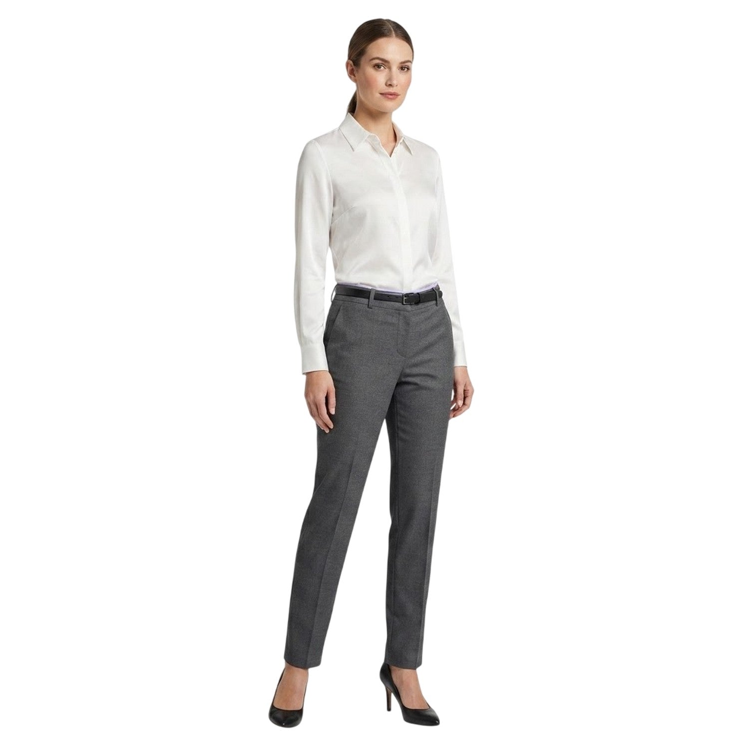 Grey Melange - Lifestyle - JJXX Womens-Ladies Straight Leg Trousers
