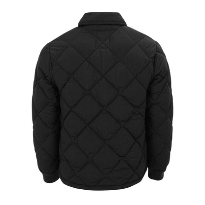 Black - Back - Firetrap Mens Quilted Button-Down Jacket