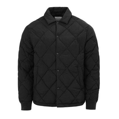 Black - Front - Firetrap Mens Quilted Button-Down Jacket