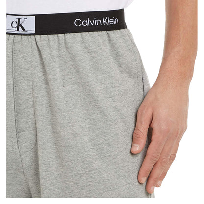 Grey - Side - Calvin Klein Mens Lounge Jogging Bottoms