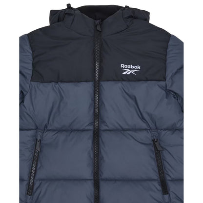 Charcoal Grey - Side - Reebok Mens Hooded Regular Puffer Jacket