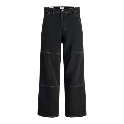 Black - Front - Jack And Jones Mens Owen Wide Leg Trousers