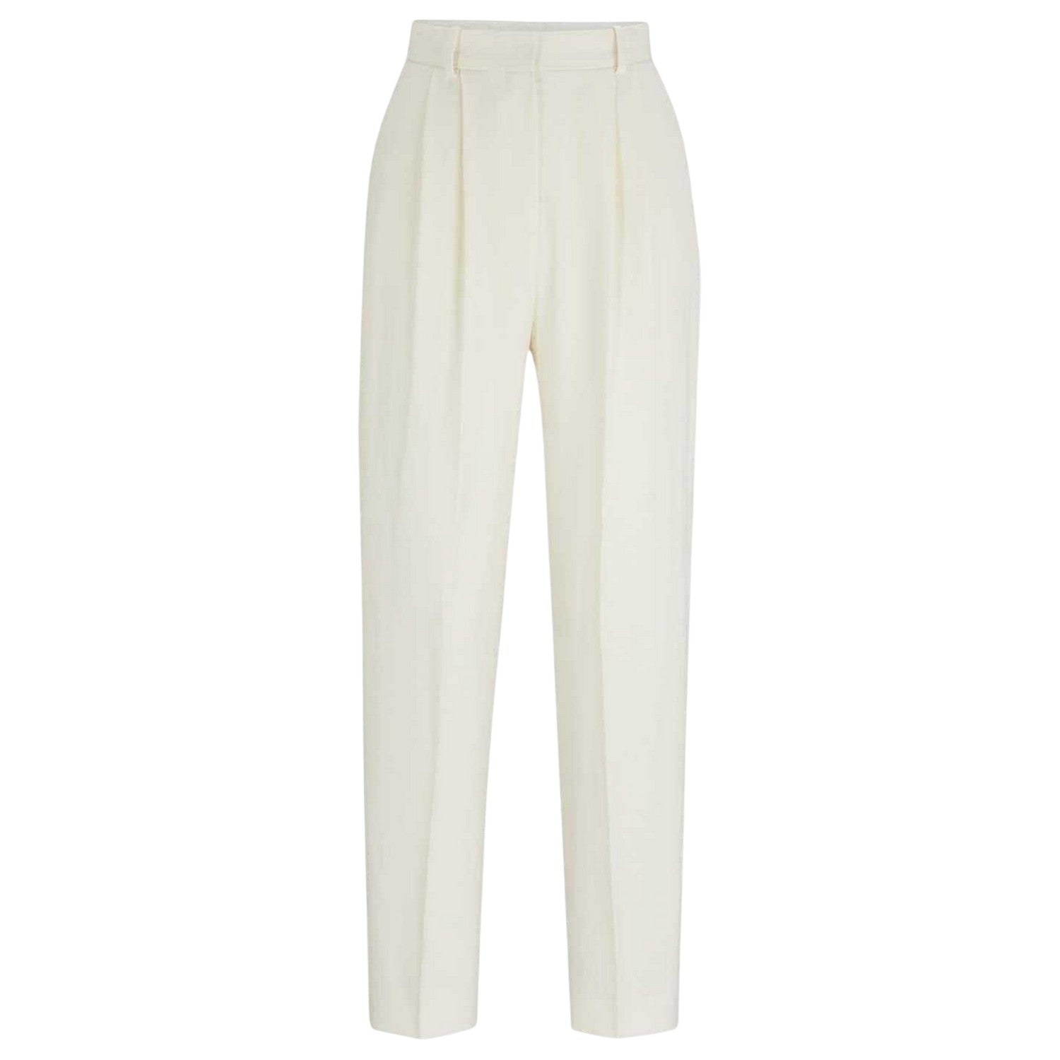 White - Front - Boss Womens-Ladies Tefike Trousers