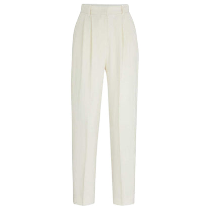 White - Front - Boss Womens-Ladies Tefike Trousers