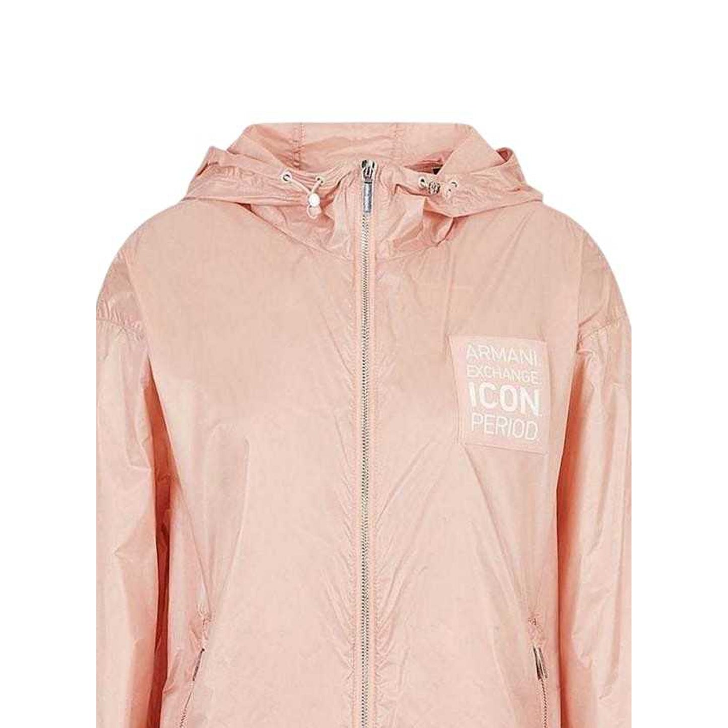 Pink - Side - Armani Exchange Womens-Ladies Logo Full Zip Jacket