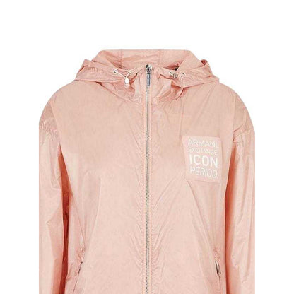 Pink - Side - Armani Exchange Womens-Ladies Logo Full Zip Jacket