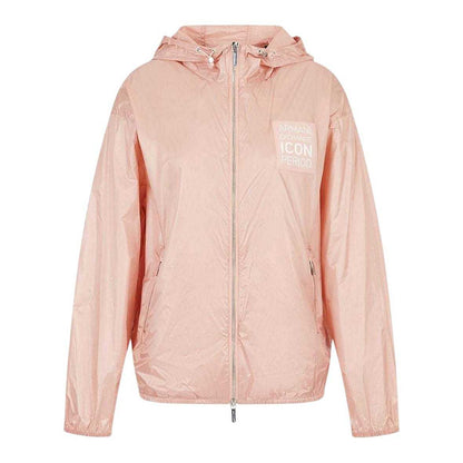 Pink - Front - Armani Exchange Womens-Ladies Logo Full Zip Jacket