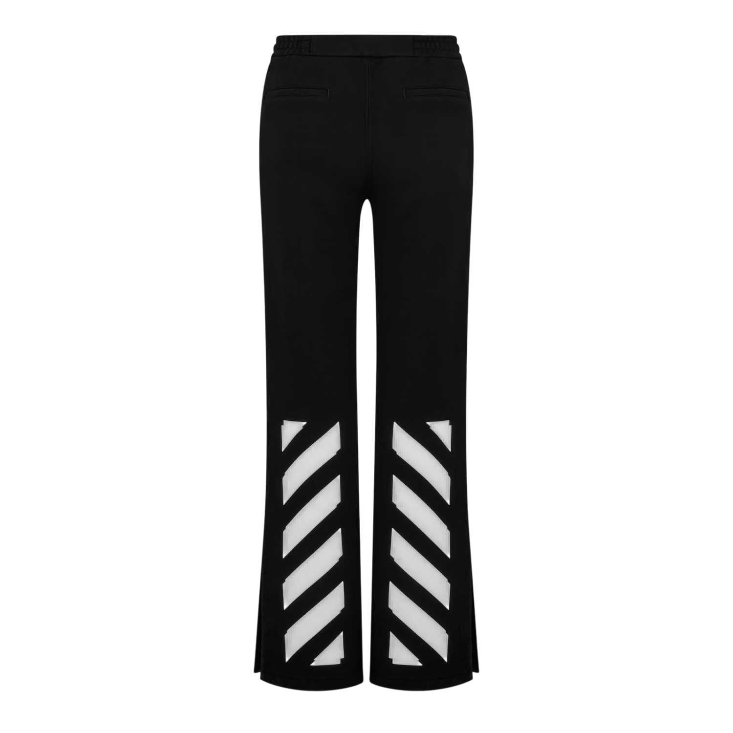 White-Black - Back - Off White Womens-Ladies Diagonal Logo Wide Leg Joggers