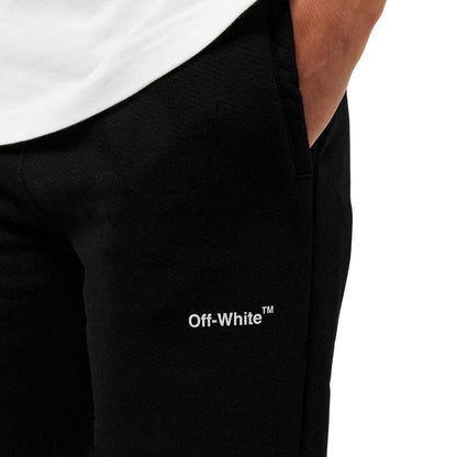 White-Black - Side - Off White Womens-Ladies Diagonal Logo Wide Leg Joggers