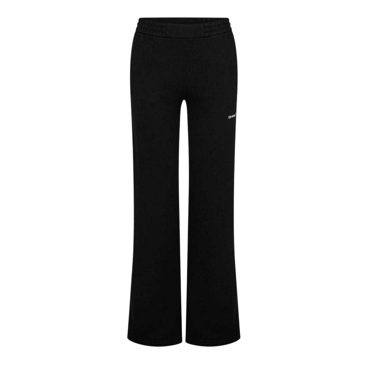 White-Black - Front - Off White Womens-Ladies Diagonal Logo Wide Leg Joggers