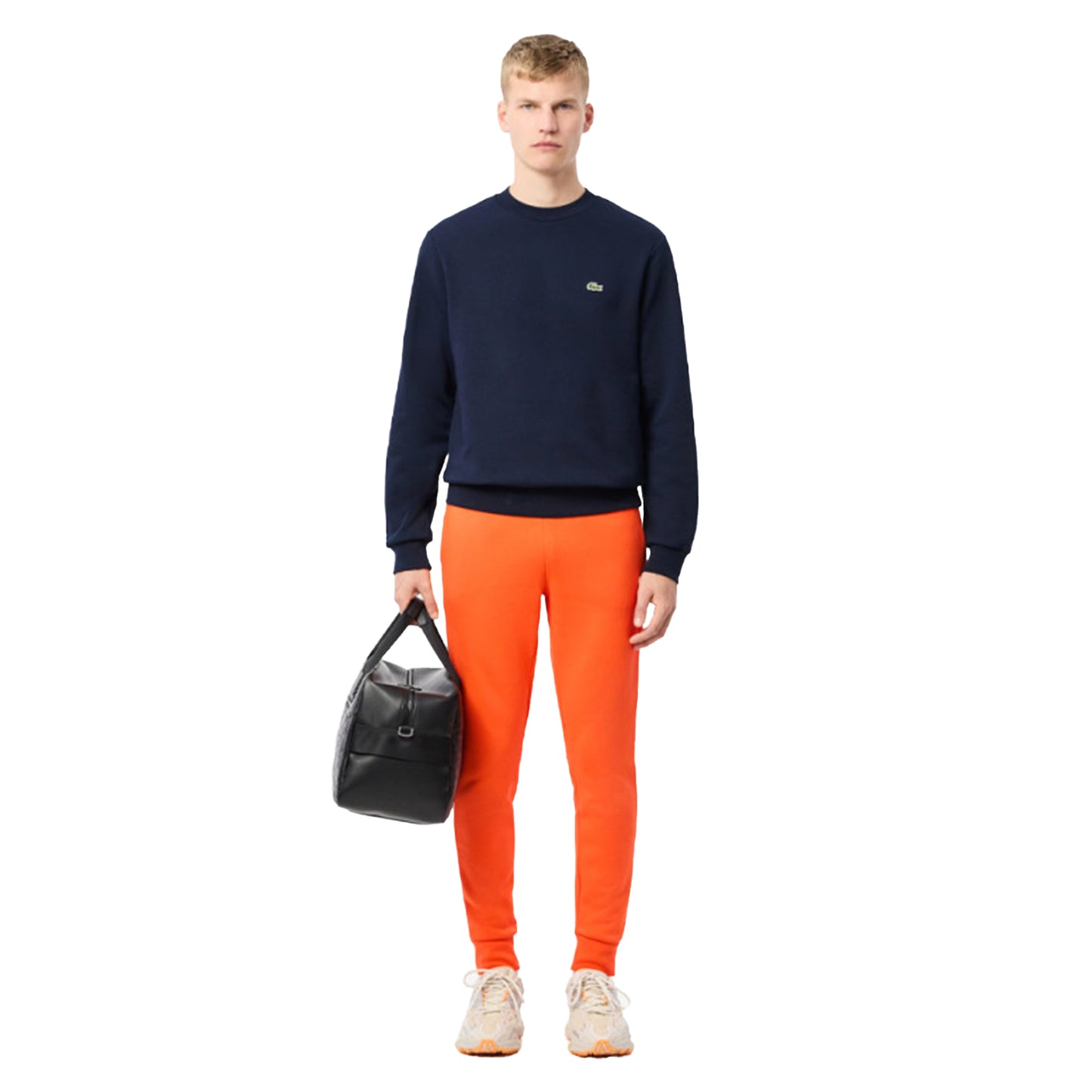 Orange - Close up - Lacoste Mens Organic Cotton Slim Jogging Bottoms