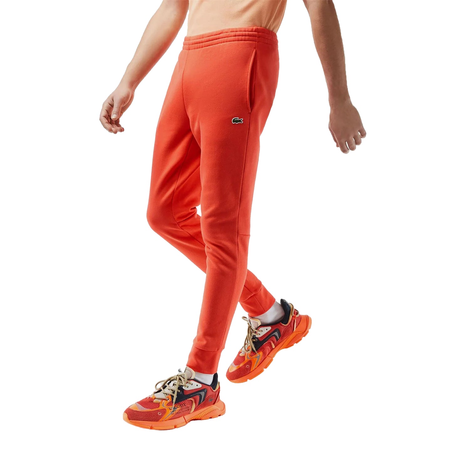 Red - Back - Lacoste Mens Organic Cotton Slim Jogging Bottoms