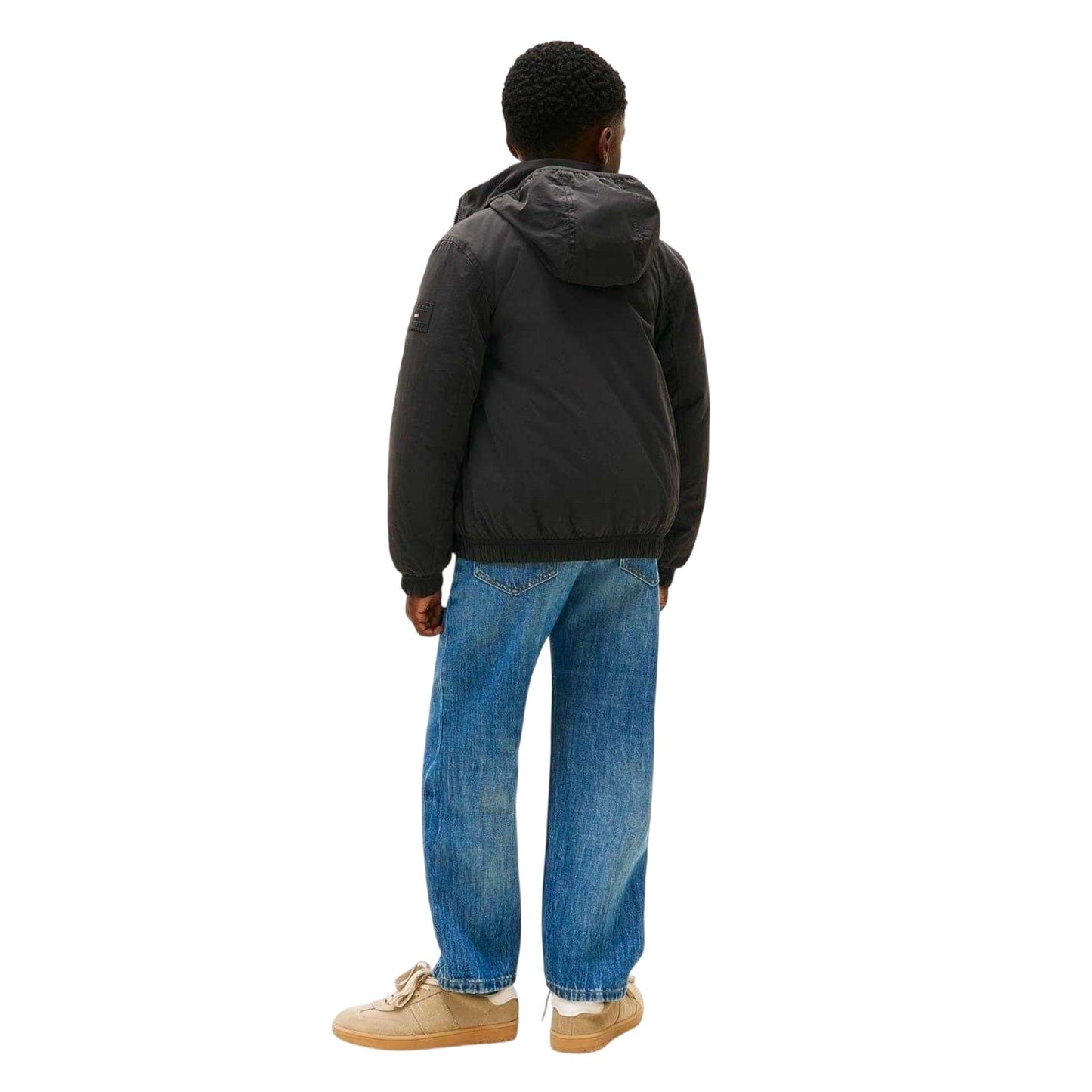 Black - Back - Tommy Hilfiger Childrens-Kids Essential Softshell Hooded Jacket