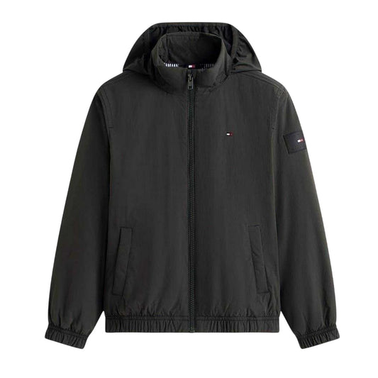 Black - Front - Tommy Hilfiger Childrens-Kids Essential Softshell Hooded Jacket