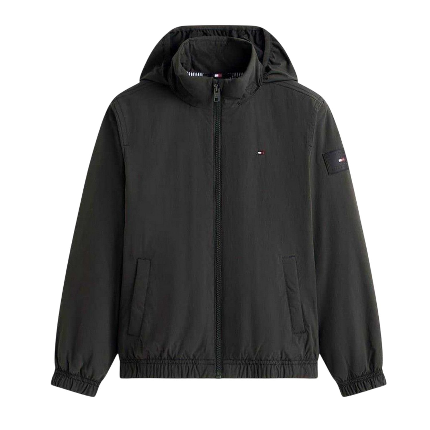 Black - Front - Tommy Hilfiger Childrens-Kids Essential Softshell Hooded Jacket
