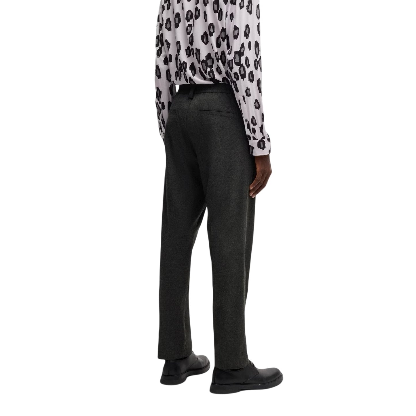 Grey - Back - Hugo Mens Tapered Trousers