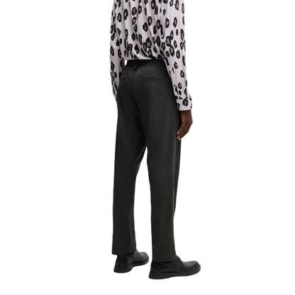 Grey - Back - Hugo Mens Tapered Trousers