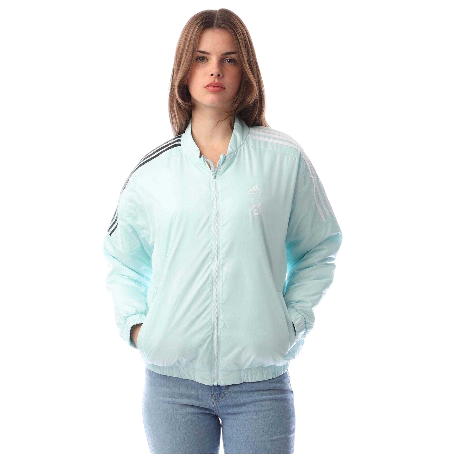 Mint - Front - Adidas Womens-Ladies Peloton Bomber Jacket