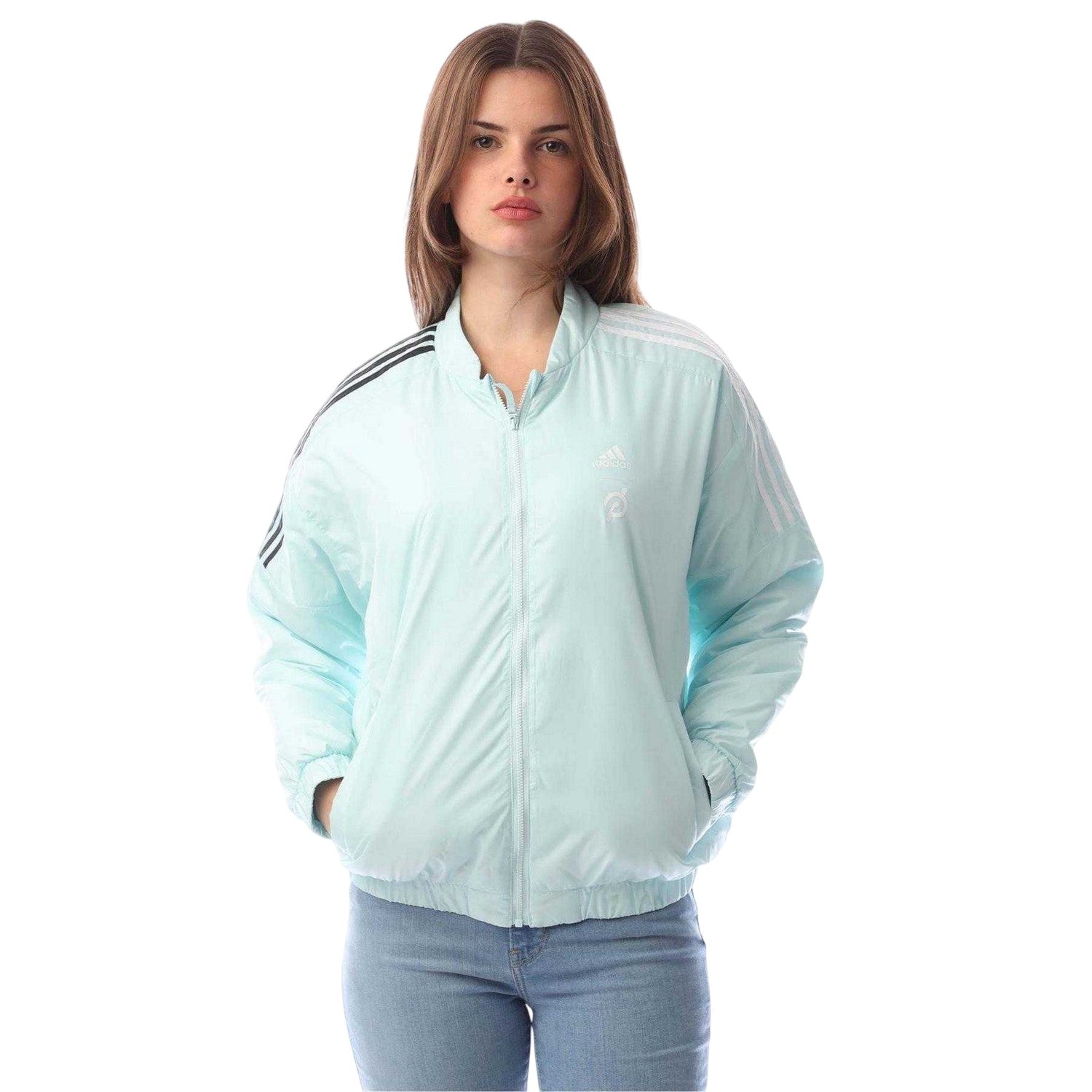 Mint - Front - Adidas Womens-Ladies Peloton Bomber Jacket