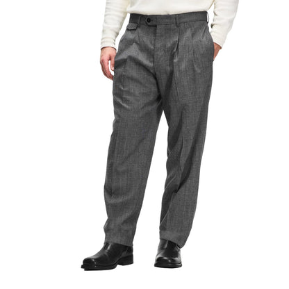 Silver - Back - Boss Mens Pleated Trousers