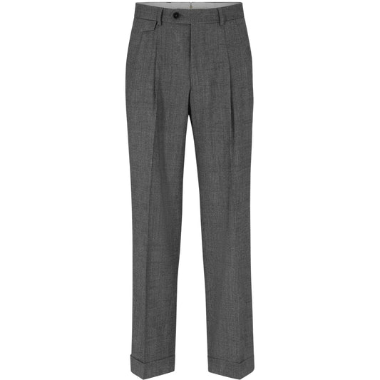 Silver - Front - Boss Mens Pleated Trousers