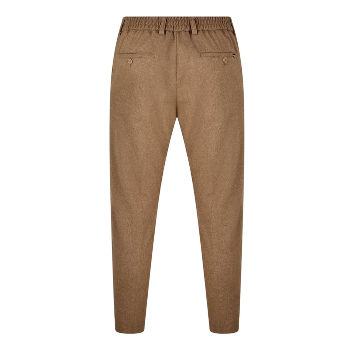 Medium Beige - Back - Boss Mens Genius Virgin Wool Regular Trousers