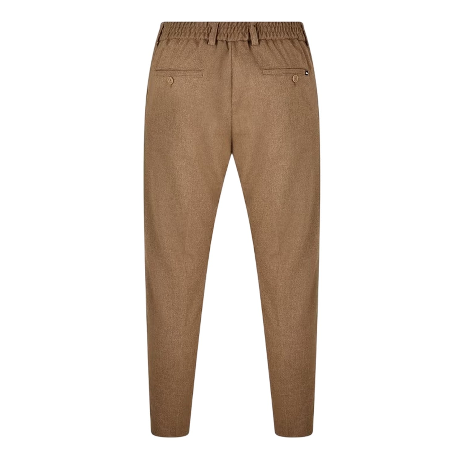 Medium Beige - Back - Boss Mens Genius Virgin Wool Regular Trousers
