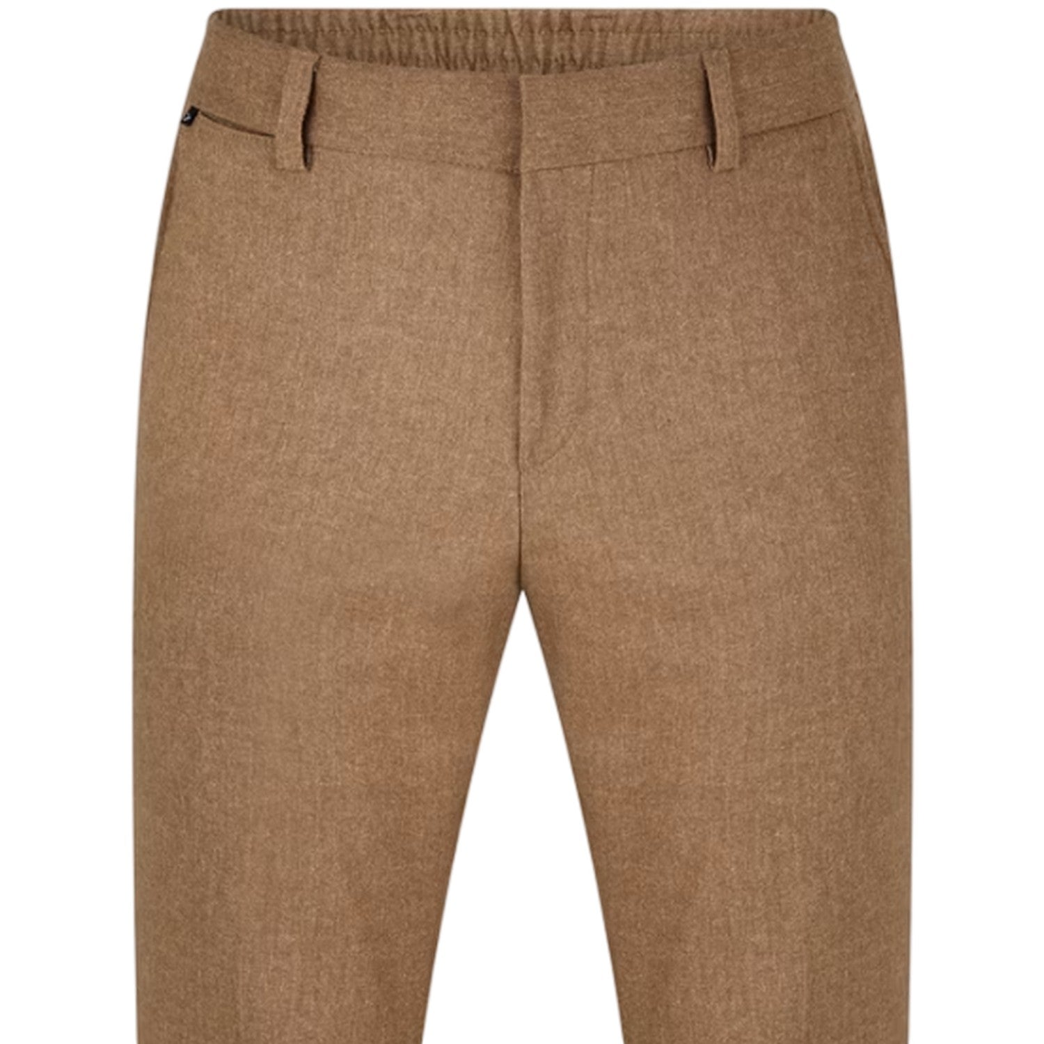 Medium Beige - Side - Boss Mens Genius Virgin Wool Regular Trousers