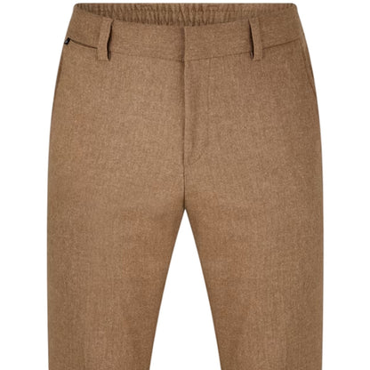 Medium Beige - Side - Boss Mens Genius Virgin Wool Regular Trousers
