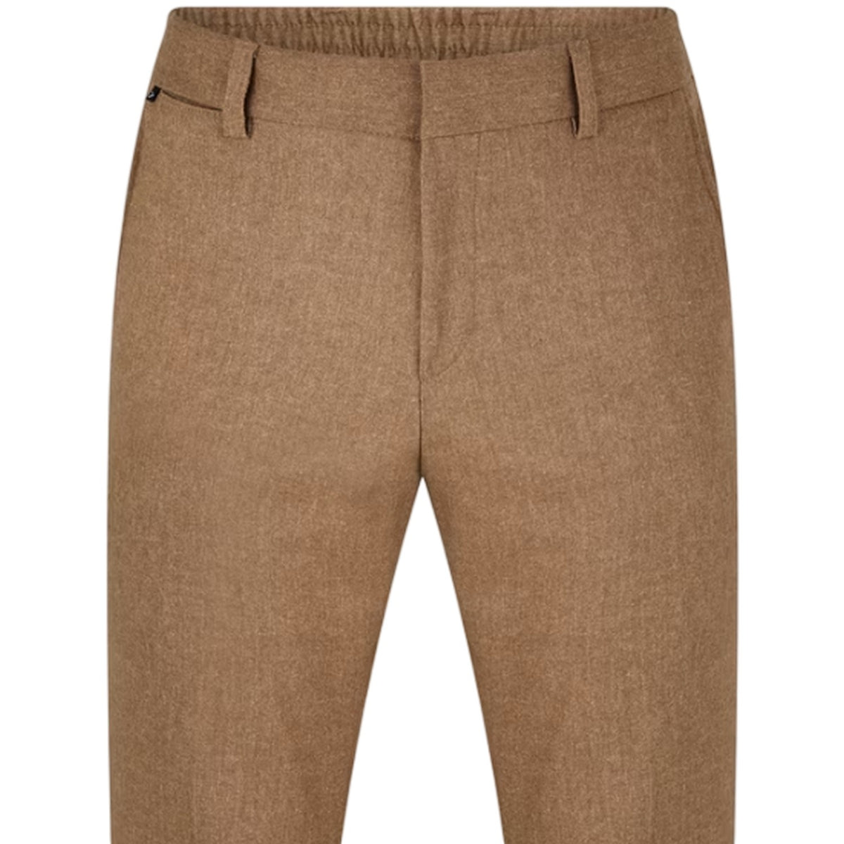 Medium Beige - Side - Boss Mens Genius Virgin Wool Regular Trousers