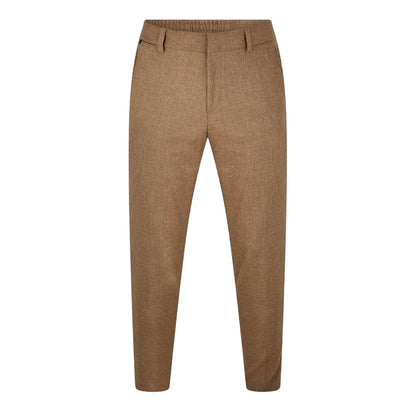 Medium Beige - Front - Boss Mens Genius Virgin Wool Regular Trousers