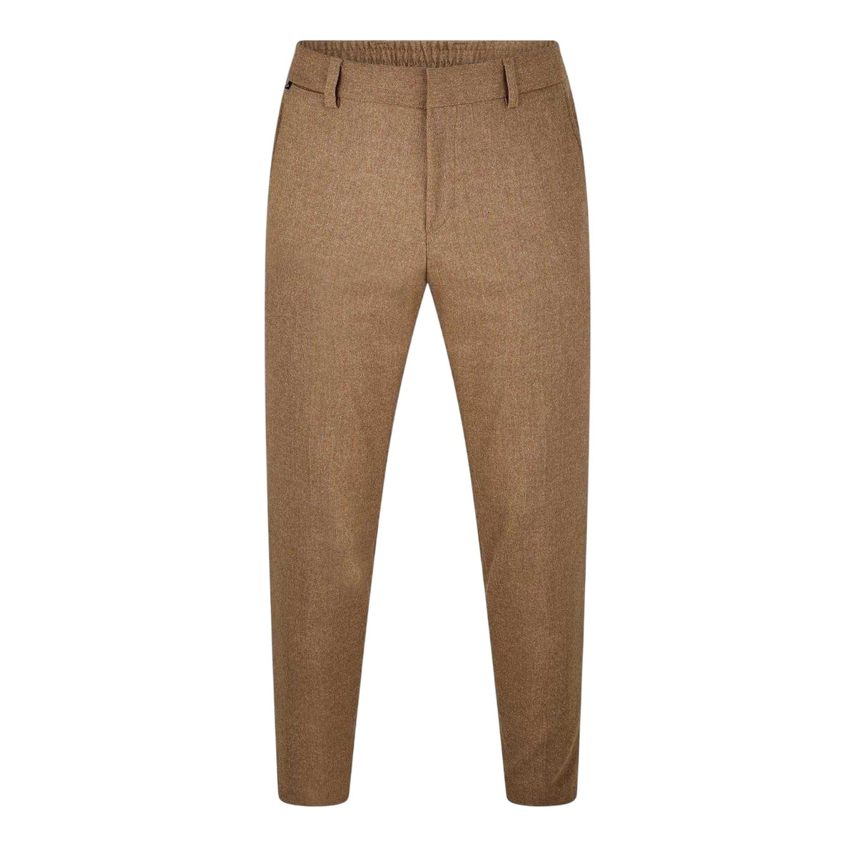 Medium Beige - Front - Boss Mens Genius Virgin Wool Regular Trousers