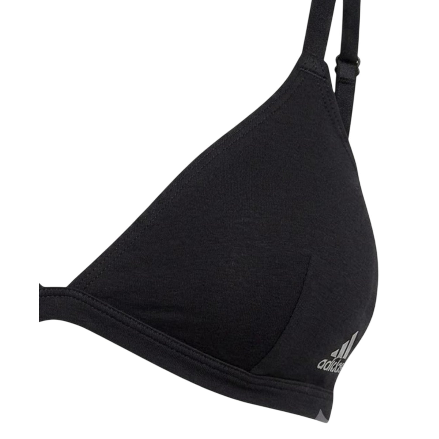 Black - Side - Adidas Womens-Ladies Cotton Triangle Cups Bralette
