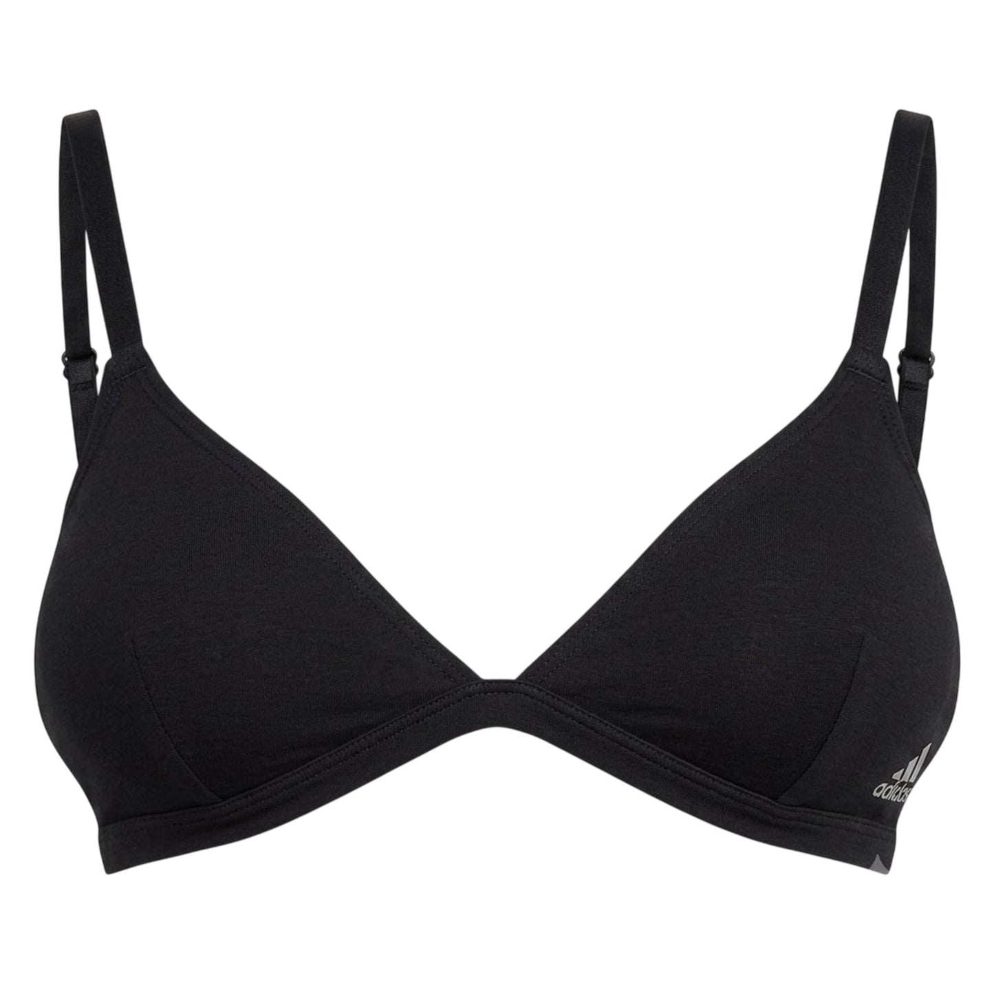 Black - Front - Adidas Womens-Ladies Cotton Triangle Cups Bralette